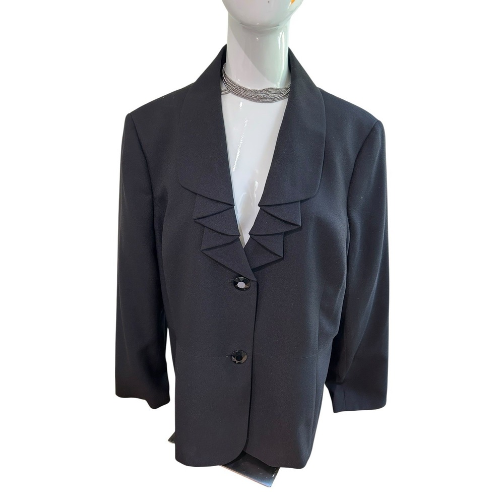 Le Suit NWT English Garden Blazer / Black Pants Pant Suit‎  2 PC Set Sz 18 Read